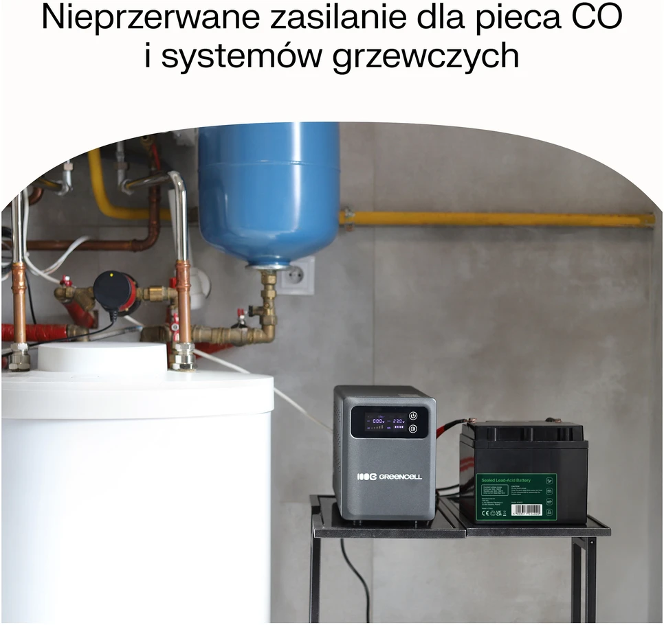 Green Cell Žalias Cell Žalias Cell nepertraukiamo maitinimo šaltinis (UPS) 2000 VA 1200 W su LCD ekranu
