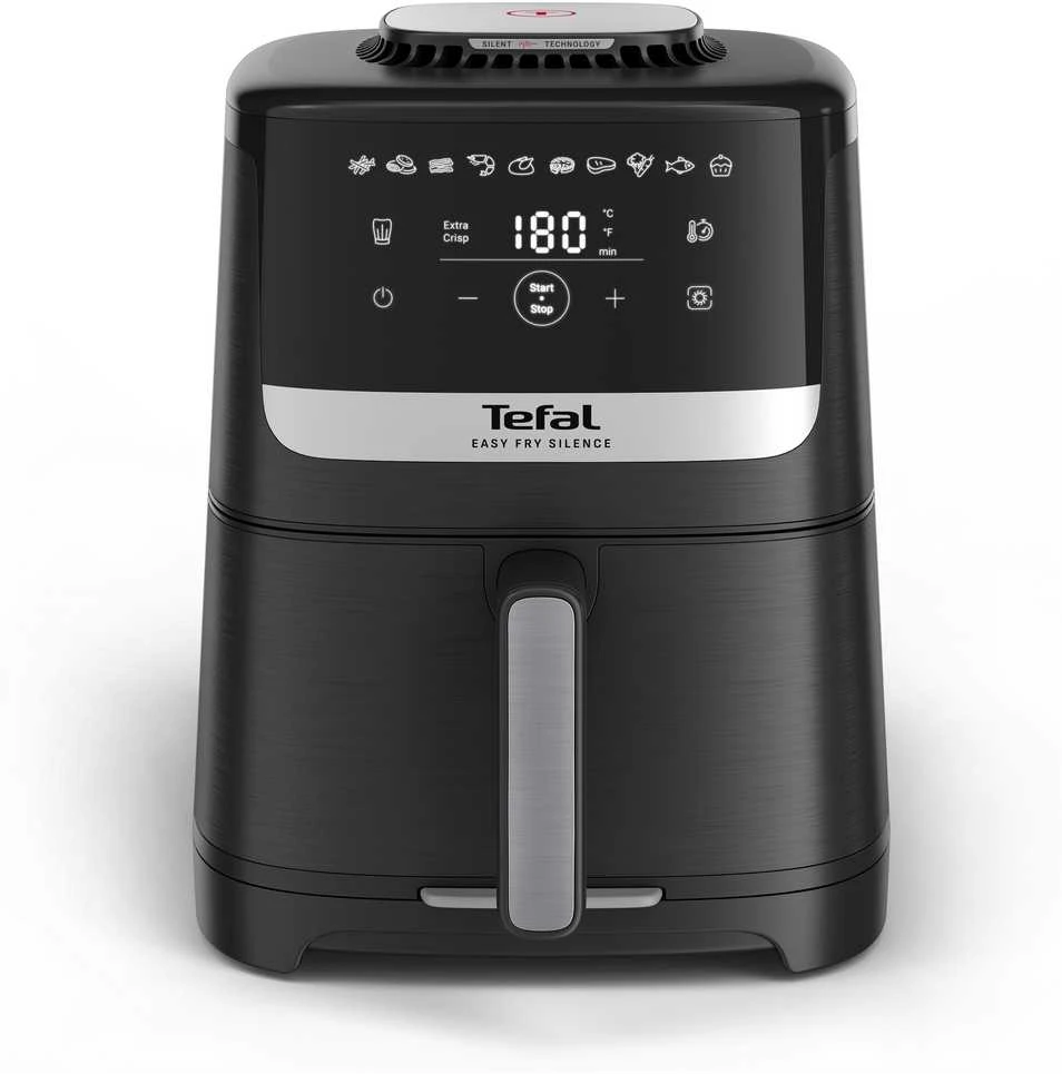 Tefal Easy Fry Silence EY5528E0 gruzdintuvė Vienas 5 L Autonominės Karšto oro gruzdintuvė Juoda, Nerūdijančiojo plieno