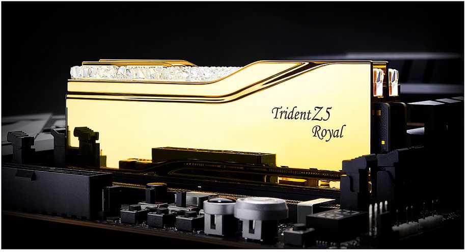 RAM G.Skill Trident Z5 Royal F5-6000J2836G16GX2-TR5G, 32 GB, 2 x 16 GB, DDR5, 288 kontaktų DIMM, auksinis