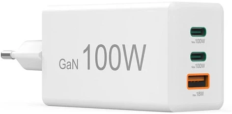 Hama mini 100W GaN PD/QC 2x USB-C, 1x USB-A balta