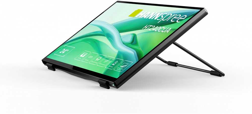 Monitorius Hannspree HT240CUA monitorius komputerowy 60,5 cm (23.8") 1920 x 1080 px Full HD LED Ekran dotykowy Juodas