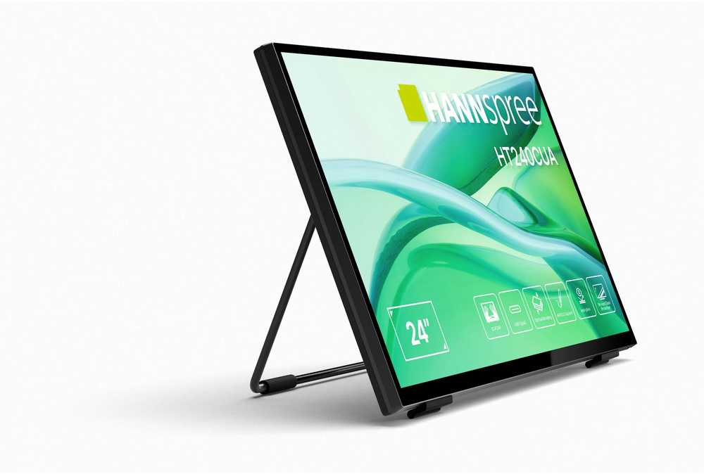 Monitorius Hannspree HT240CUA monitorius komputerowy 60,5 cm (23.8") 1920 x 1080 px Full HD LED Ekran dotykowy Juodas