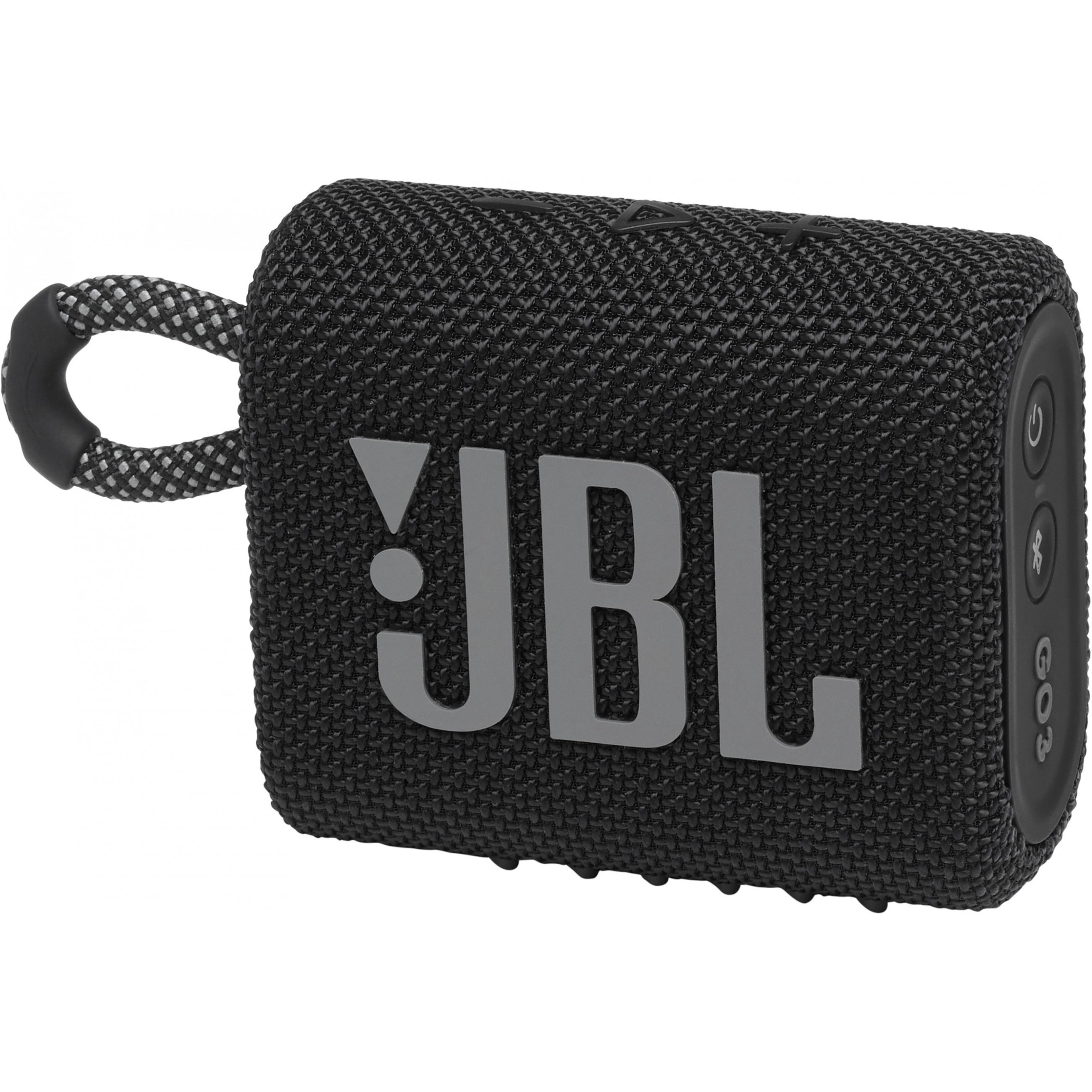 JBL GO 3 nešiojama kolonėlė, Atspari vandeniui, Juoda