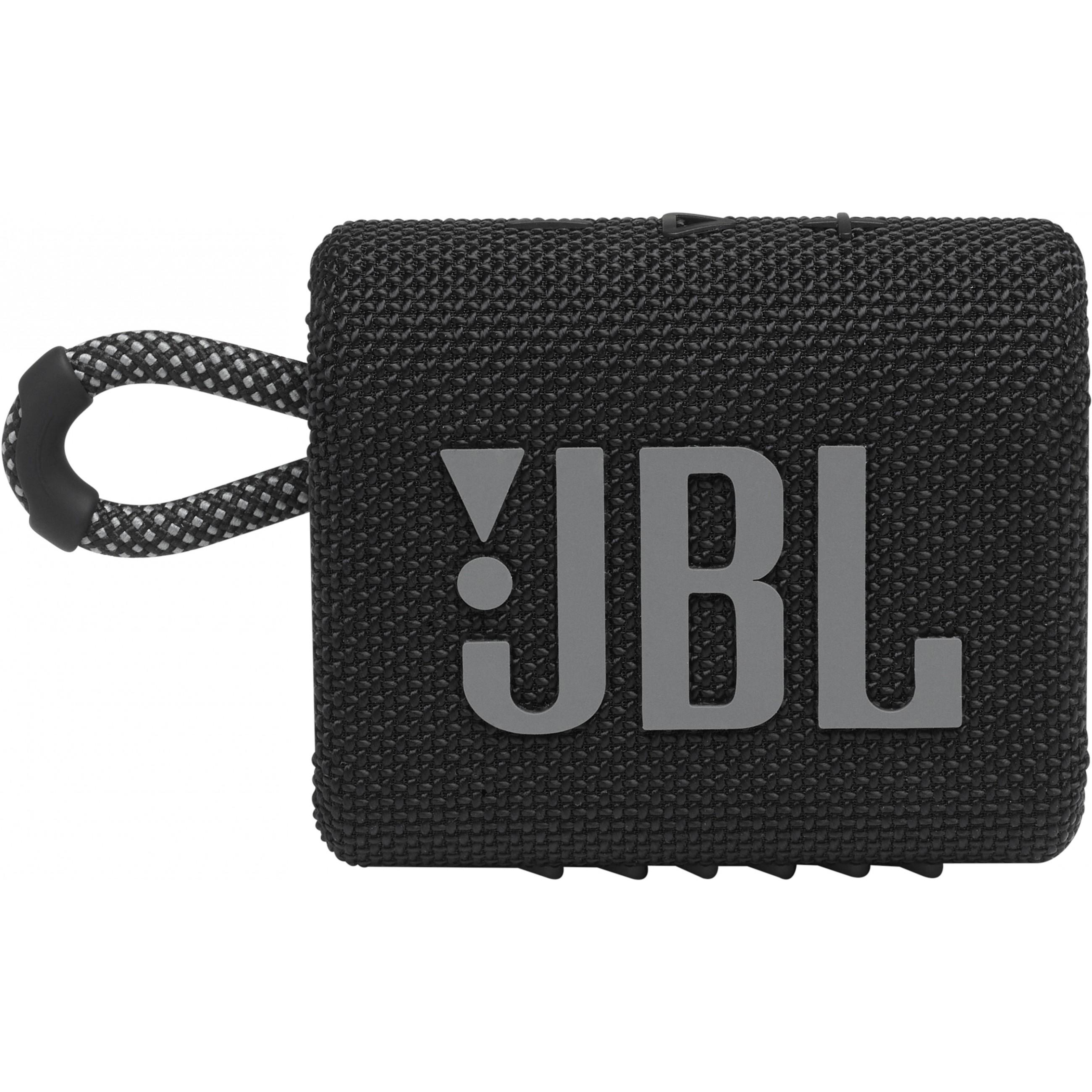 JBL GO 3 nešiojama kolonėlė, Atspari vandeniui, Juoda
