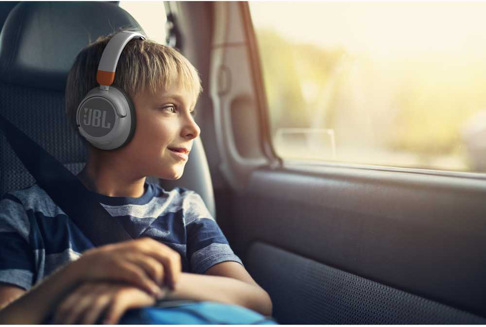 Belaidės saugaus klausymo ausinės vaikams JBL JR460NC su mikrofonu