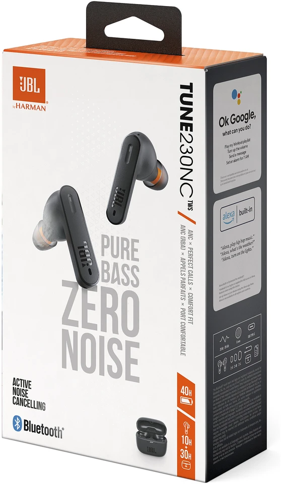 JBL Tune 230 NC ausinės, Juodos