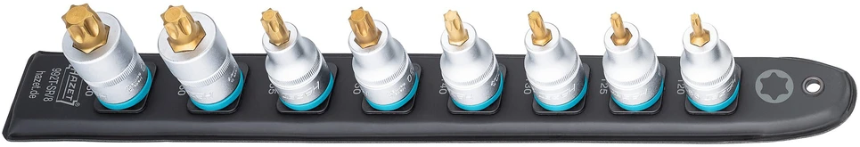 Hazet SmartRail 1/2" Steckschlüsseleinsatz-Satz TORX, 8-teilig (juodas, T20 - T60, kurz)