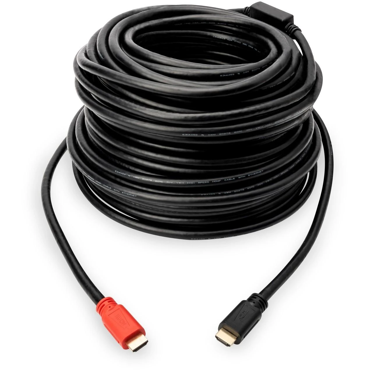 Assmann Electronic ASSMANN HDMI didelės spartos A tipo jungties kabelis su stiprintuvu. M/M 20.0mw/Ethernet Ultra HD 24p CE auksinis bl