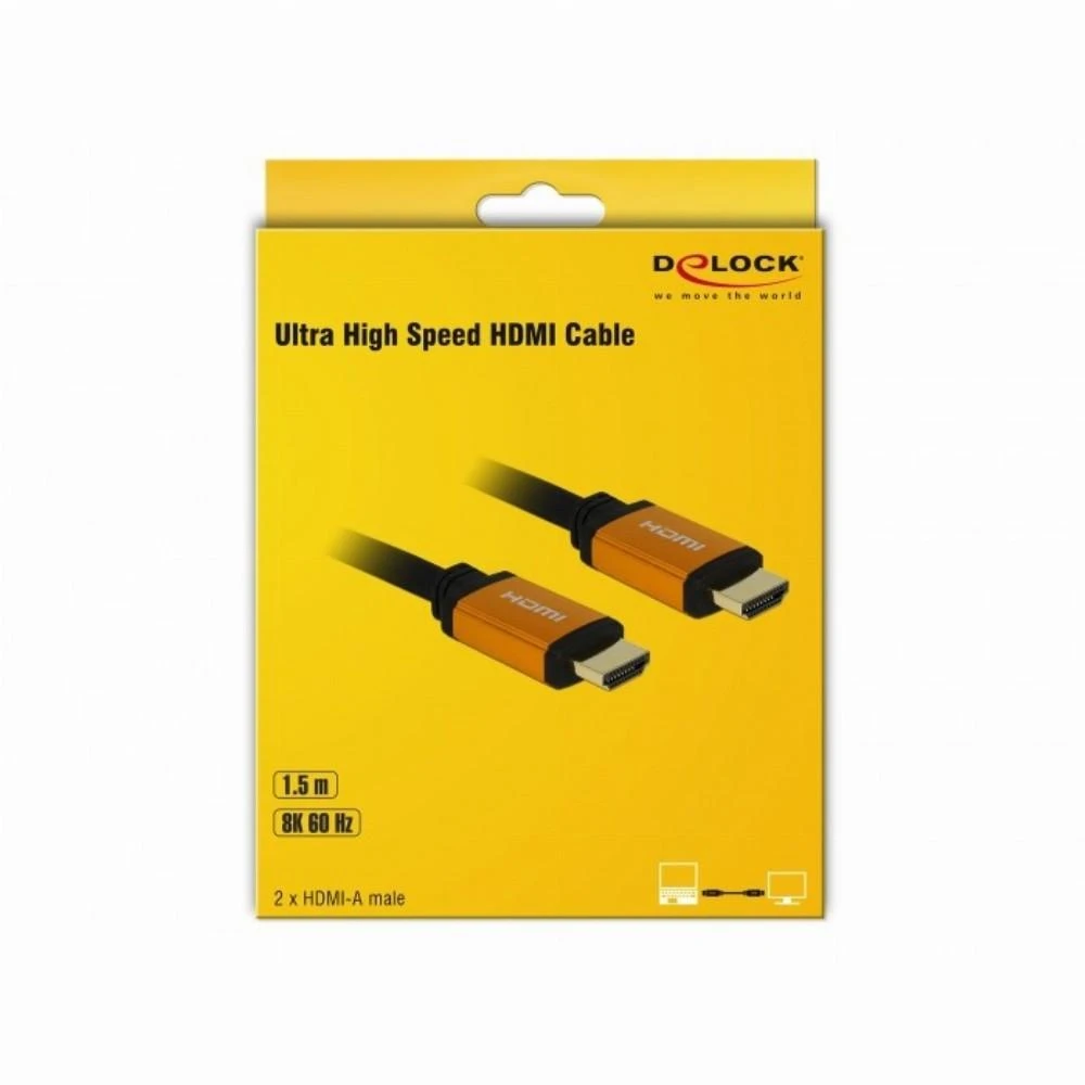 DELOCK ypač didelės spartos HDMI kabelis 48 Gbps 8K 60 Hz 1,5 m