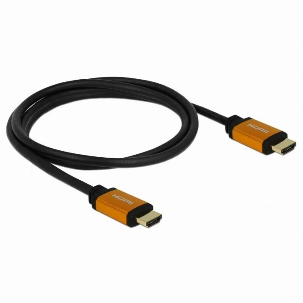 HDMI laidas su oranžinėmis jungtimis
