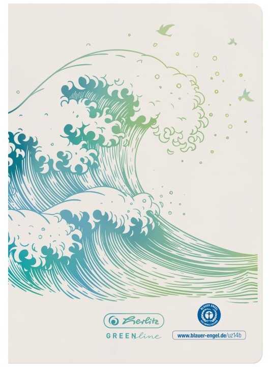 Herlitz Herlitz Notizheft A6 GREENline 32 Bl. liniert Welle