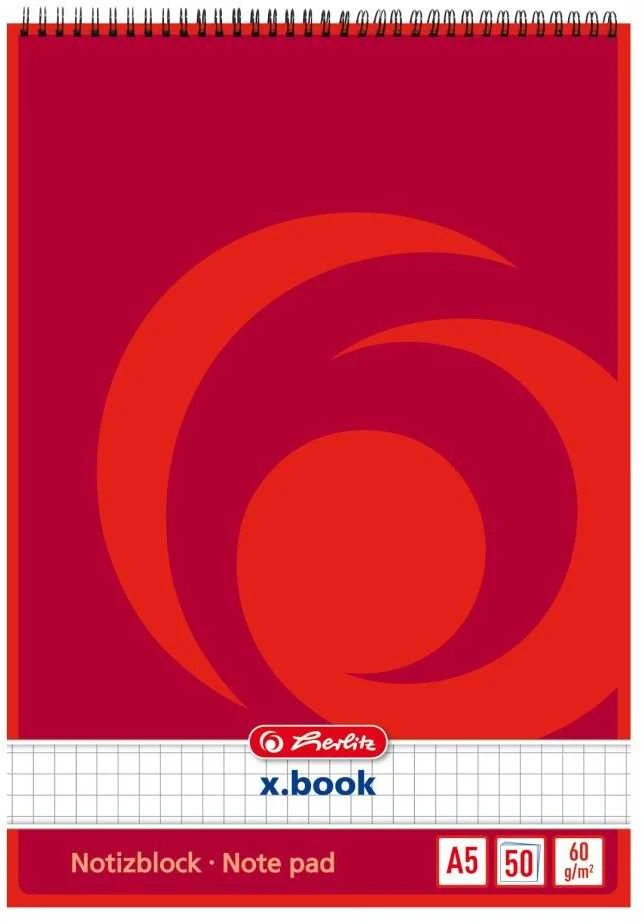 Bloknotas su spirale A5 50l langeliais 00110536 HERLITZ/10