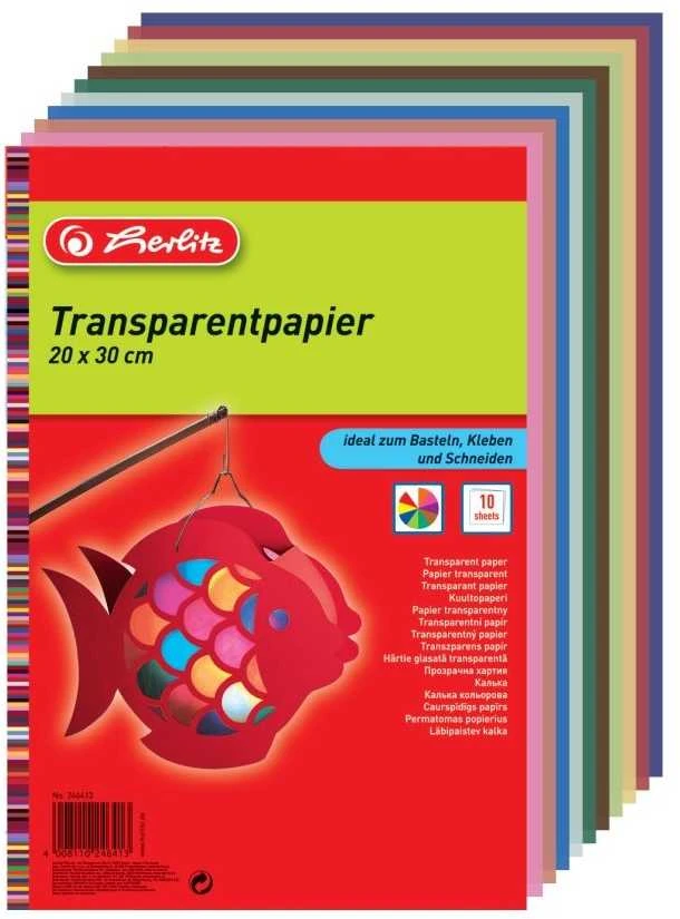 Herlitz A4 formato spalvotas popierius žibintams Permatomas