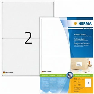 Herma Premium Labels 4249, A4, Adresas, Balta, 199,6 x 143,5 mm, Matine Popierius, 200 vnt., Suapvalinti kampai (4249)