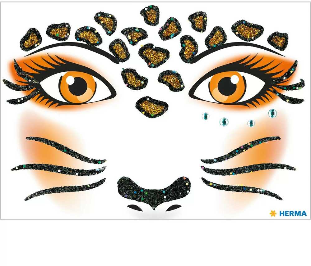 Herma Naklejka do zdobienia twarzy Leopard - 15303