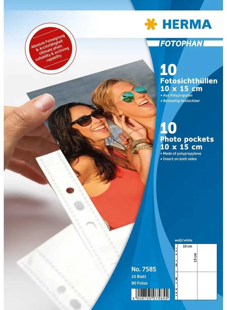HERMA 7585 įmautė dokumentams 100 x 150 mm Polipropilenas (PP) 10 vnt