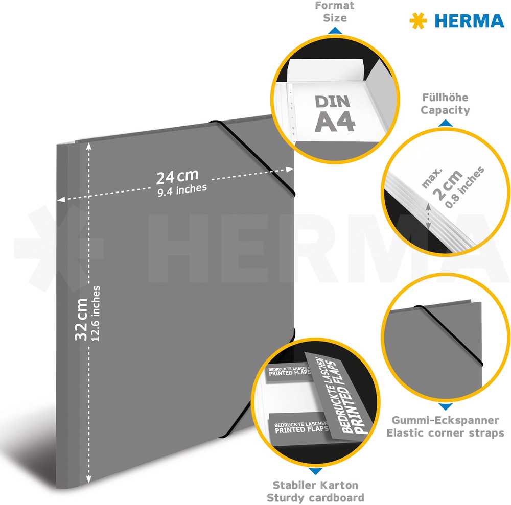 Herma Segtuvas su svirtiniu aplanku darželio gyvūnams su vienaragio motyvu, A4, 70 mm nugarėlė, su vidine spauda, 1 aplankas