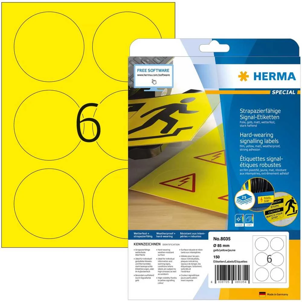 Herma Lipnios etiketės fi 85 mm (8035)