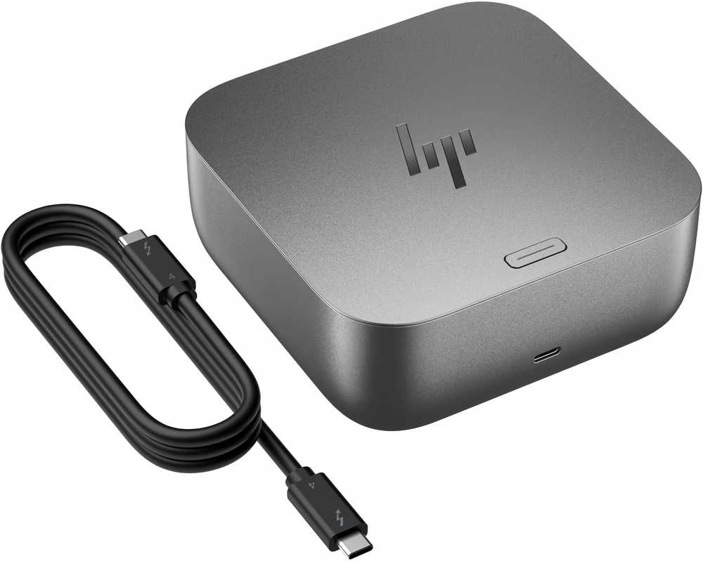 HP „Thunderbolt 4 Dock G6 100W“ – 3x USB-A, 2x USB-C, 1x USB-C „Thunderbolt 4“, 2x DisplayPort, 1x HDMI, 1x RJ-45, „Meteor Sidabrinis“, 3 metai
