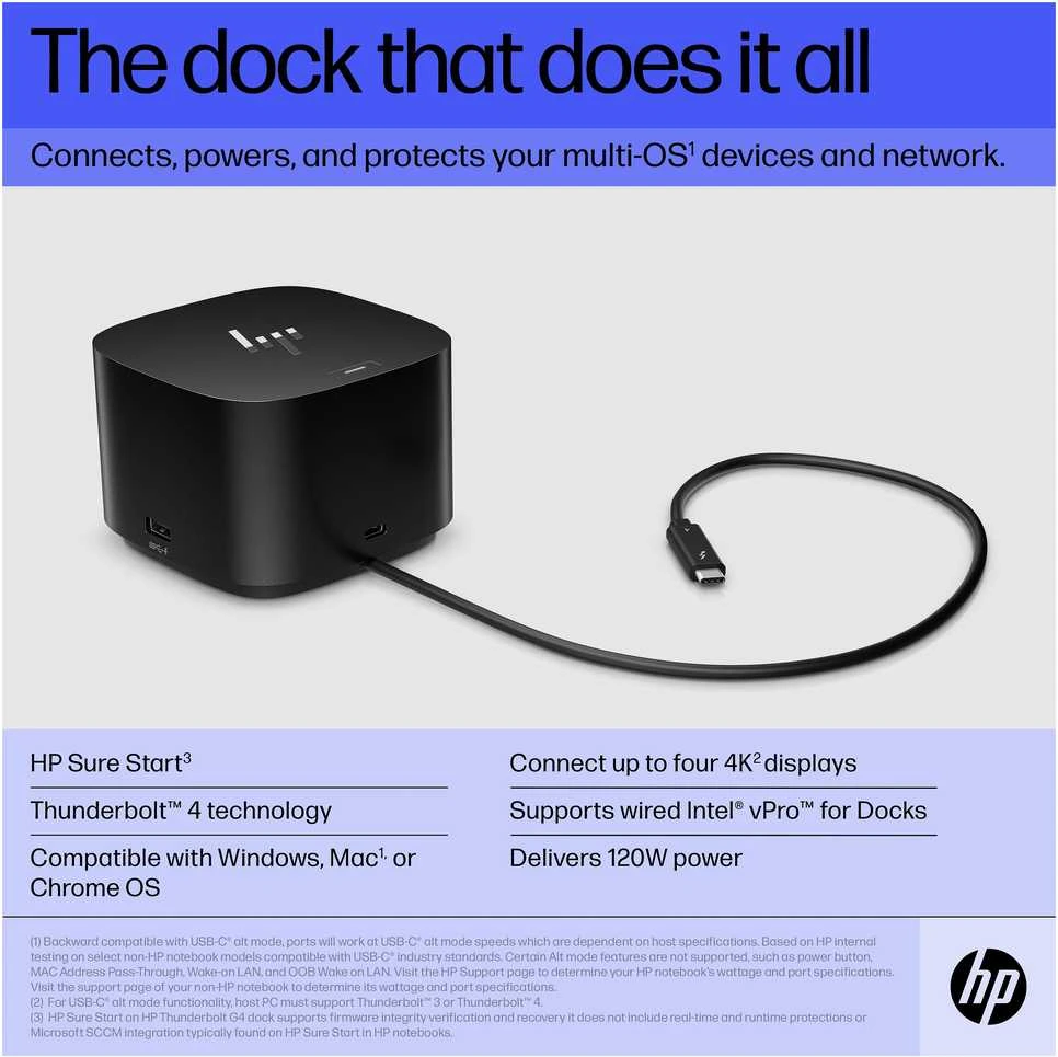 Prijungimo stotelė HP Thunderbolt Dock 120W G4 (4J0A2AA)