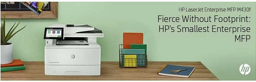 Hewlett Packard (HP) HP LaserJet Enterprise MFP M430f AIO All-in-One Spausdintuvas - A4 Mono lazerinis, Spausdinti/Kopijuoti/Dual-Side Scan/Faksas, Automatinis dokumentų tiektuvas, Auto-Duplex, LAN, 38ppm, 900-4800 pages per mėnuo (pakeičia M521f / M521dn)