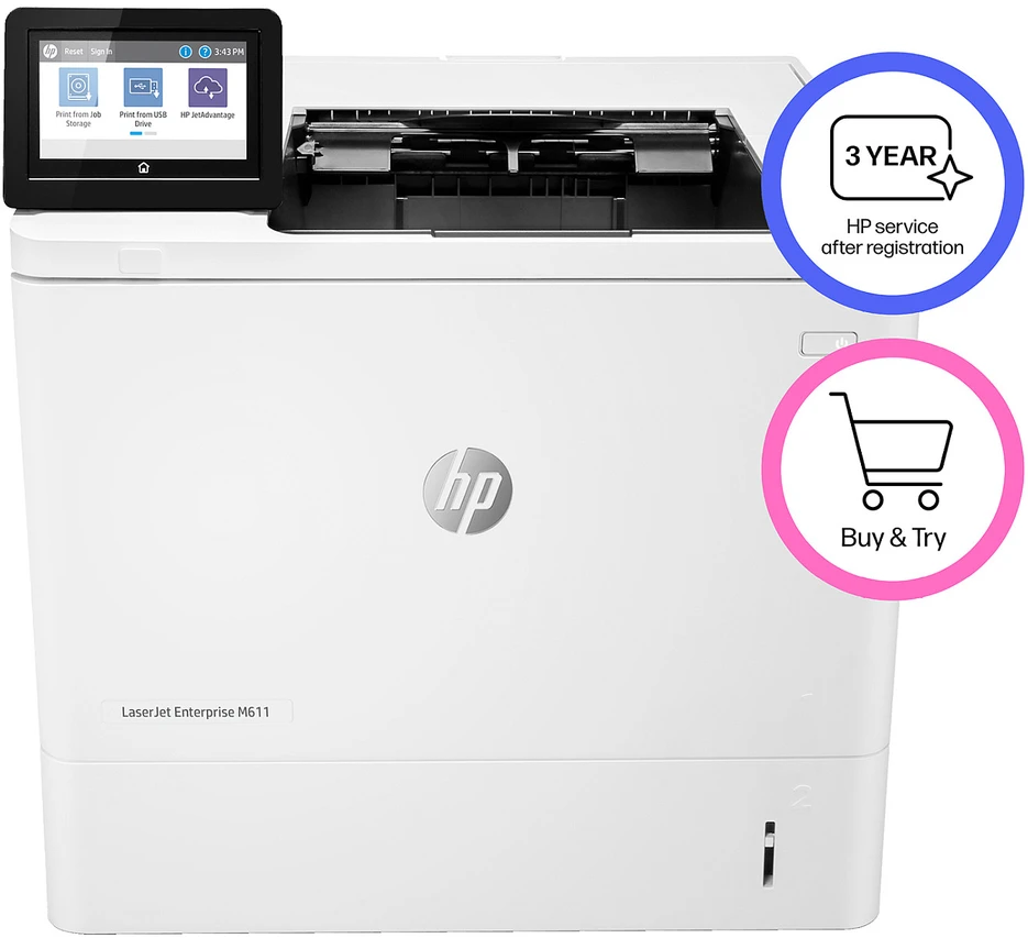 Hewlett Packard (HP) HP LaserJet Enterprise M611dn Spausdintuvas Mono Duplex lazerinis A4 1200x1200dpi 61 psl./min. 650 lapų USB LAN