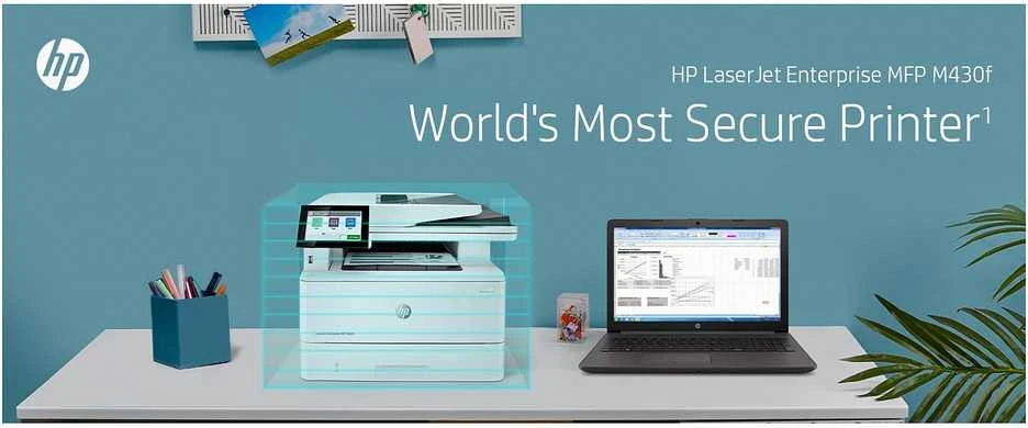 Hewlett Packard (HP) HP LaserJet Enterprise MFP M430f AIO All-in-One Spausdintuvas - A4 Mono lazerinis, Spausdinti/Kopijuoti/Dual-Side Scan/Faksas, Automatinis dokumentų tiektuvas, Auto-Duplex, LAN, 38ppm, 900-4800 pages per mėnuo (pakeičia M521f / M521dn)