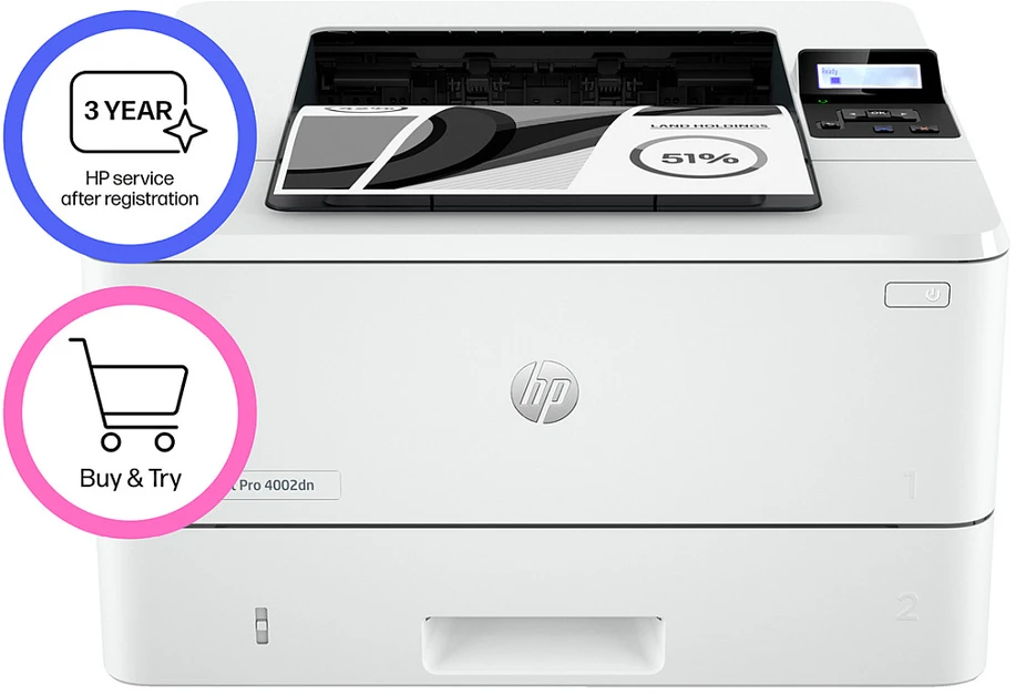 Hewlett Packard (HP) HP LaserJet Pro 4002dn Spausdintuvas - A4 Mono lazerinis, Spausdinti, Automatinis dokumentų tiektuvas, Auto-Duplex, LAN, 40ppm, 750-4000 puslapių per mėnesį (pakeičia M404dn)