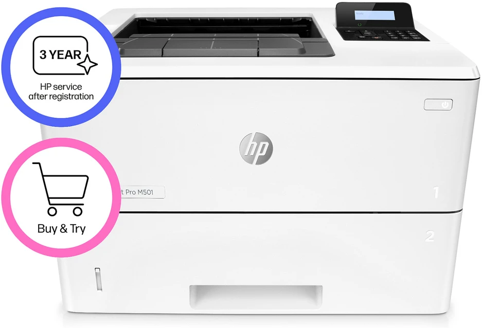 Hewlett Packard (HP) HP LaserJet Pro M501dn Spausdintuvas - A4 Mono lazerinis, Spausdinimas, Automatinis dokumentų tiektuvas, Auto-Duplex, LAN, 43ppm, 1500-6000 puslapių per mėnesį (pakeičia P3015dn)