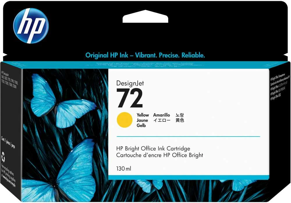Hewlett Packard (HP) HP no.72 Ink Cart. Geltona su Vivera rašalu (130 ml)