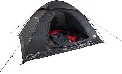 Keturių asmenų juoda palapinė High Peak Monodome XL