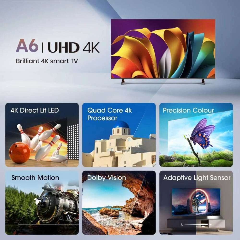 „Hisense UHD“ išmanusis televizorius | 55A6N | 55" | Išmanusis televizorius | VIDAA OS | UHD | Juodas