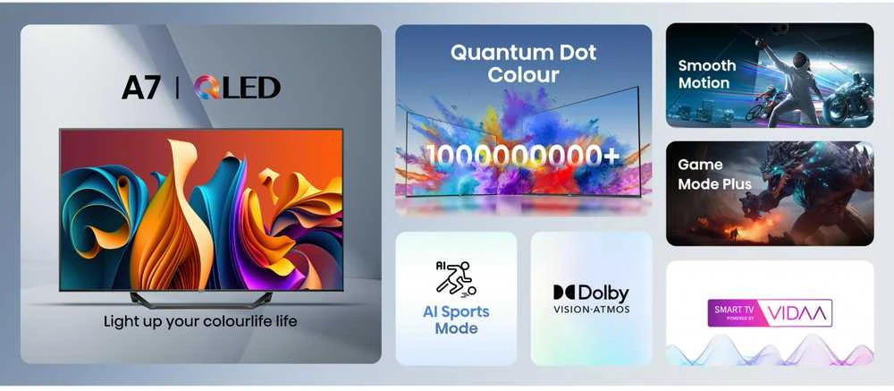 Televizorius Hisense 55A7NQ | 55 | Smart TV | VIDAA | UHD | Juodas