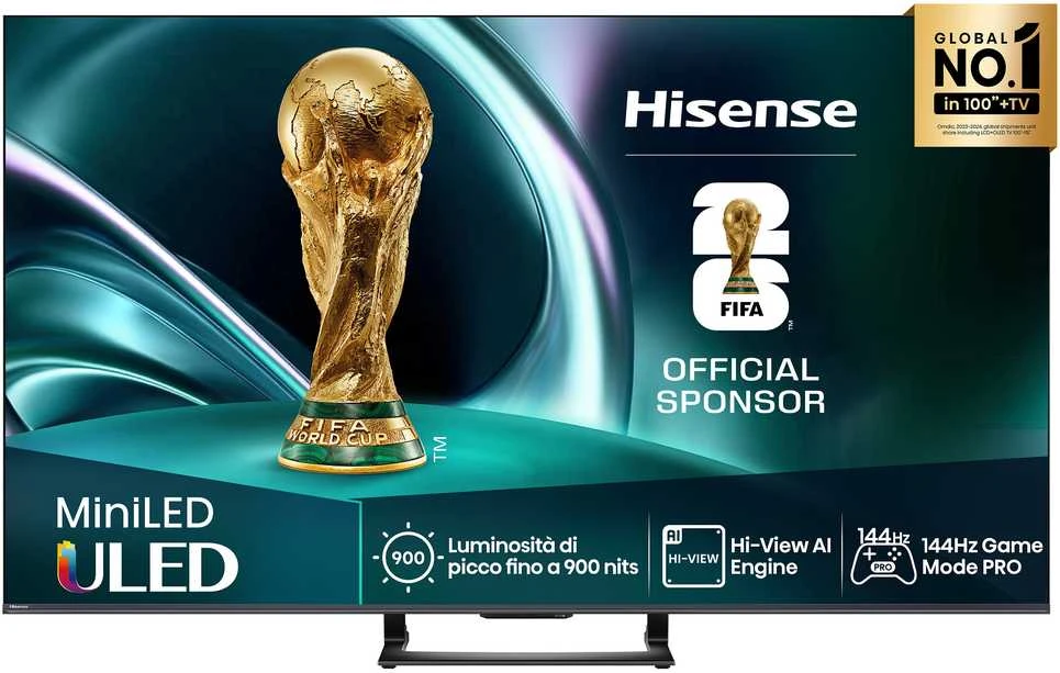 Televizorius Hisense ULED MiniLED Smart TV 4K | 55U7Q | 55 | Smart TV | UHD | Juodas
