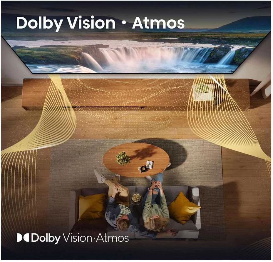 Televizorius Hisense 85E77Q - 85 colių įstrižainės 4K QLED išmanusis televizorius, HDR10+, Dolby Vision, Juodas