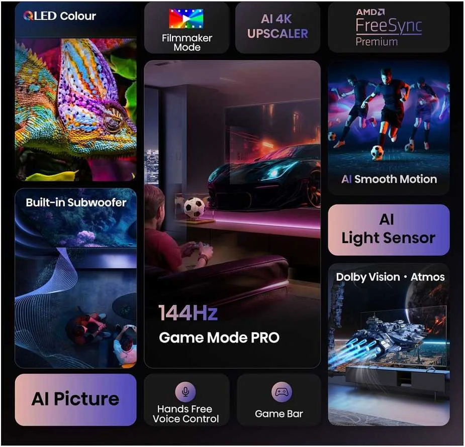 Televizorius Hisense 100E7Q PRO 2.54 m (100") 4K Ultra HD Smart TV Wi-Fi Juodas