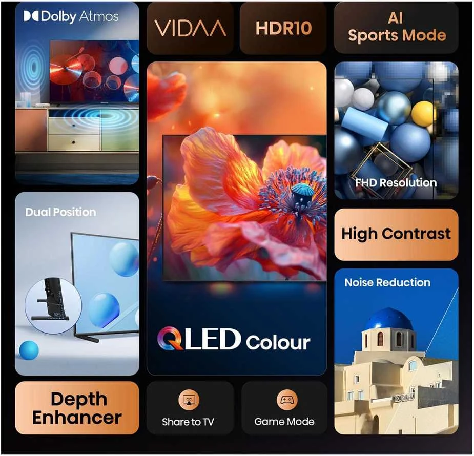 „HISENSE 32A5Q“ 32 colių QLED „FullHD“ vaizdo kokybės televizorius su „OS“ 60 Hz „Dolby Atmos“ vaizdo kokybe.