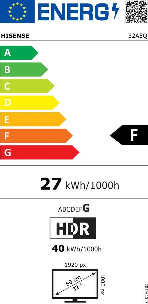„HISENSE 32A5Q“ 32 colių QLED „FullHD“ vaizdo kokybės televizorius su „OS“ 60 Hz „Dolby Atmos“ vaizdo kokybe.