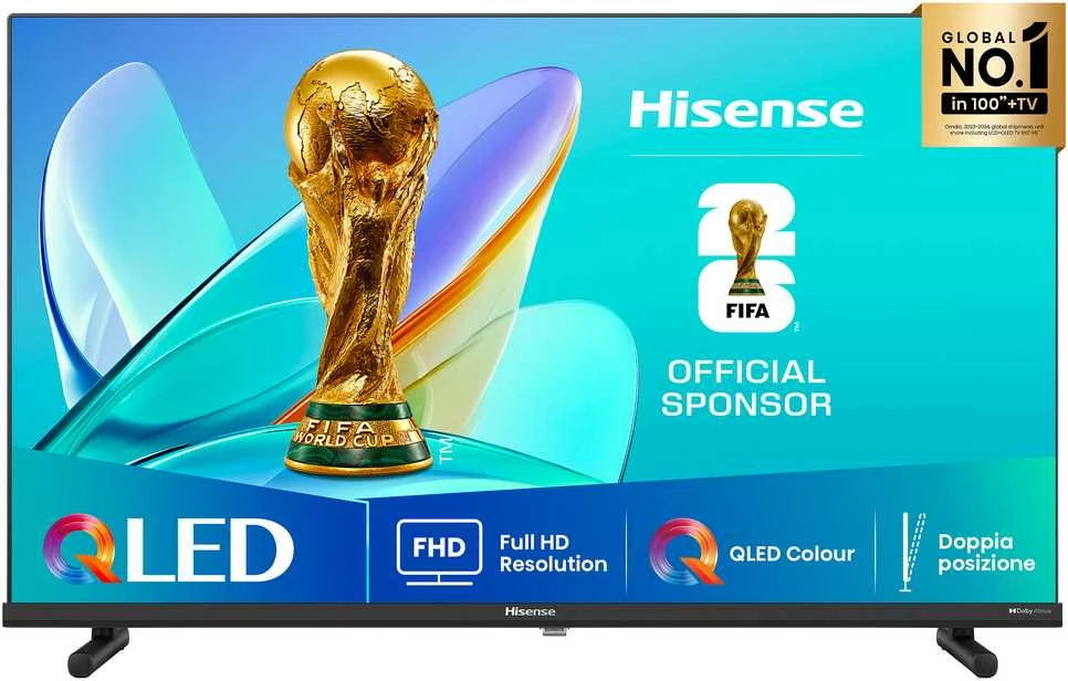 „HISENSE 32A5Q“ 32 colių QLED „FullHD“ vaizdo kokybės televizorius su „OS“ 60 Hz „Dolby Atmos“ vaizdo kokybe.