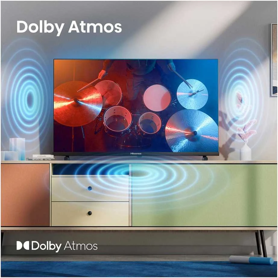 „HISENSE 32A5Q“ 32 colių QLED „FullHD“ vaizdo kokybės televizorius su „OS“ 60 Hz „Dolby Atmos“ vaizdo kokybe.