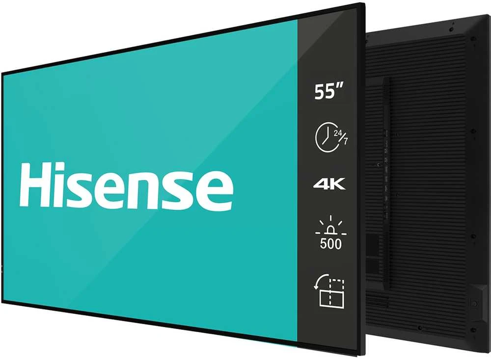 Monitorius „Hisense“ 50 spalvų 4K UHD VA skaitmeninis reklaminis ekranas – veikia visą parą