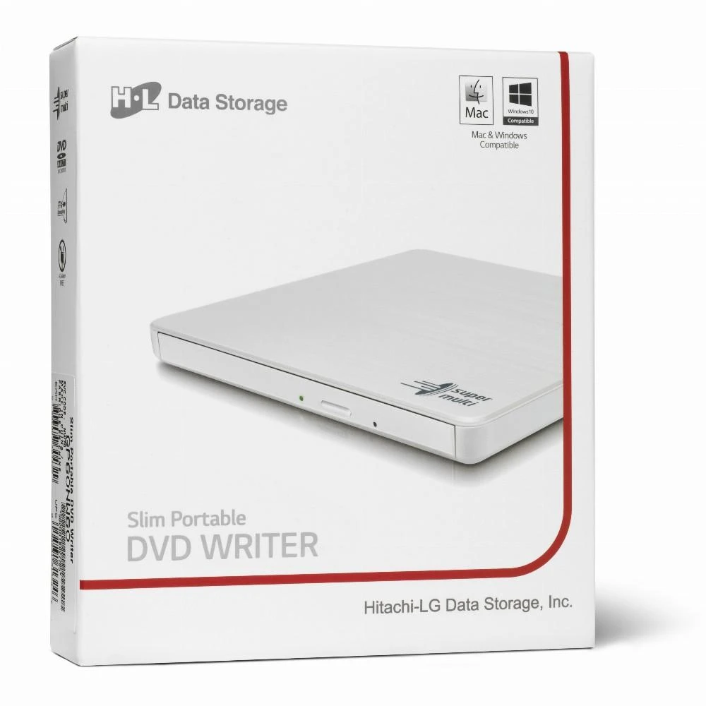 LG H.L duomenų saugykla | Itin plonas nešiojamasis DVD rašiklis | GP60NW60 | Sąsaja USB 2.0 | DVD±R/RW | CD skaitymo greitis 24 x | CD įrašymo greitis 24 x | Baltas | Stalinis kompiuteris / Nešiojamasis kompiuteris