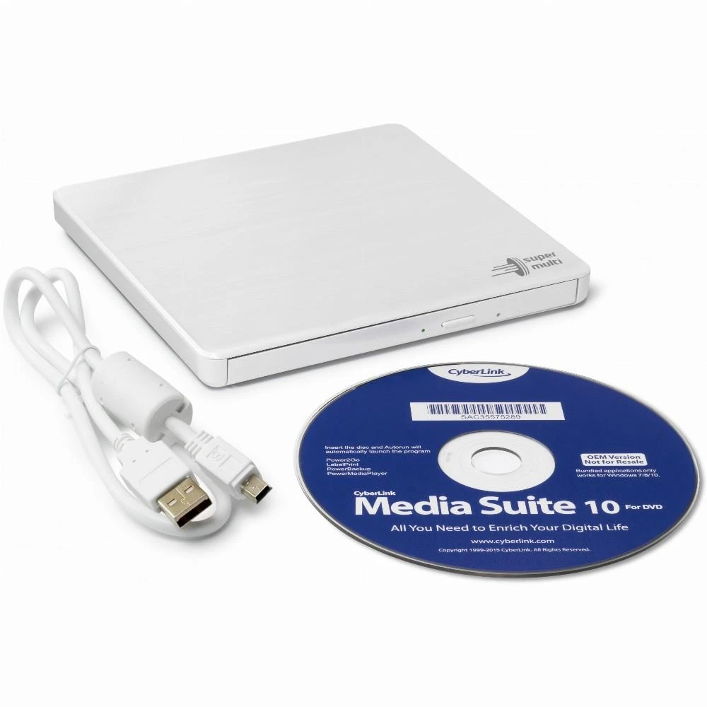 LG H.L duomenų saugykla | Itin plonas nešiojamasis DVD rašiklis | GP60NW60 | Sąsaja USB 2.0 | DVD±R/RW | CD skaitymo greitis 24 x | CD įrašymo greitis 24 x | Baltas | Stalinis kompiuteris / Nešiojamasis kompiuteris