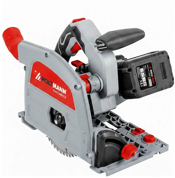 Holzmann Akumuliatorinis diskinis pjūklas, su dulkių ištraukimu, 165 mm diskas, 40 V akumuliatorinis, medienos apdirbimui, „pasidaryk pats“ projektams, panardinamas pjūklas