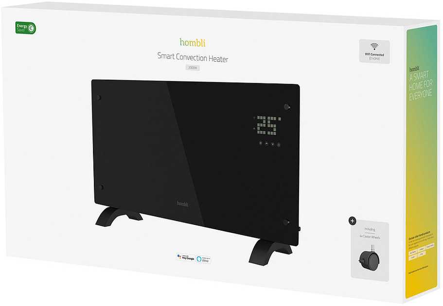Šildytuvas Avanca International BV Hombli Glass Convection Heater 2000W juodas