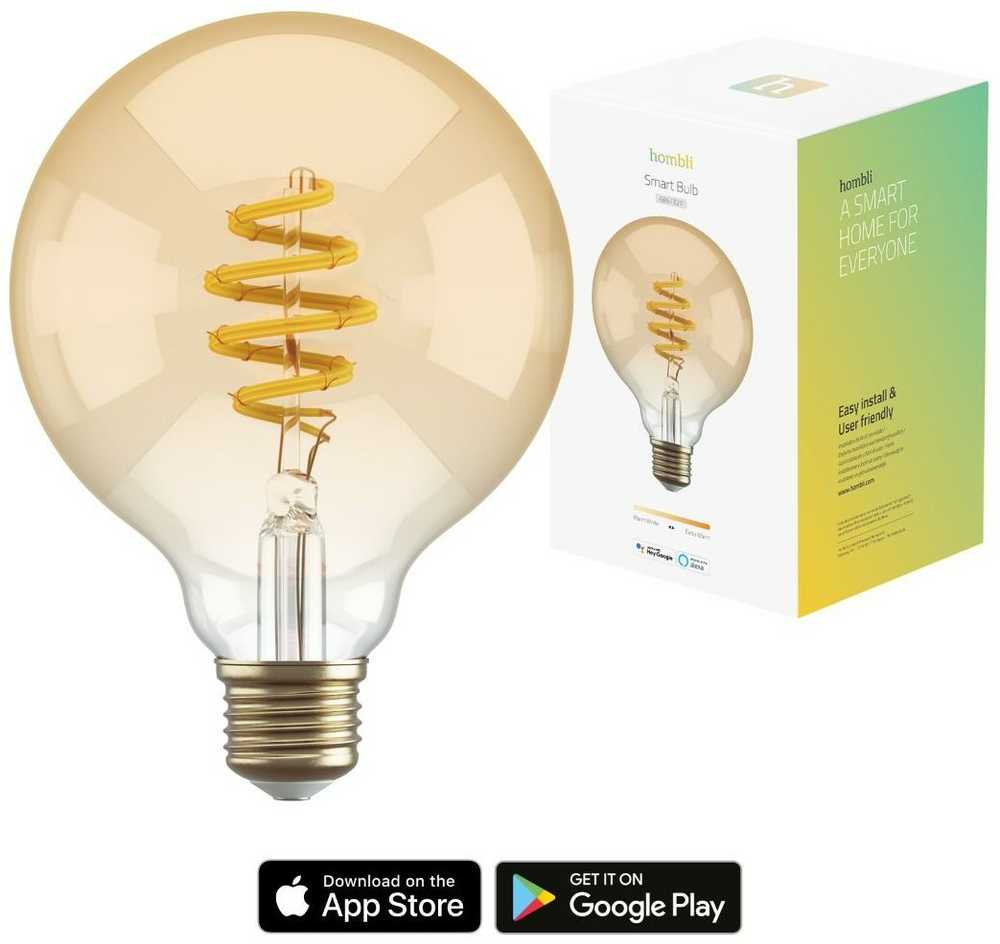 Avanca International BV Hombli inteligentna Filament żarówka, G95, E27, CCT, Amber