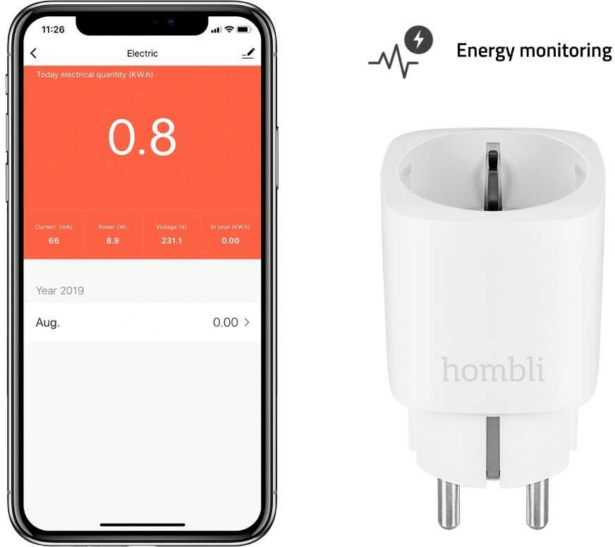 Hombli Smart Plug lizdas EU baltas