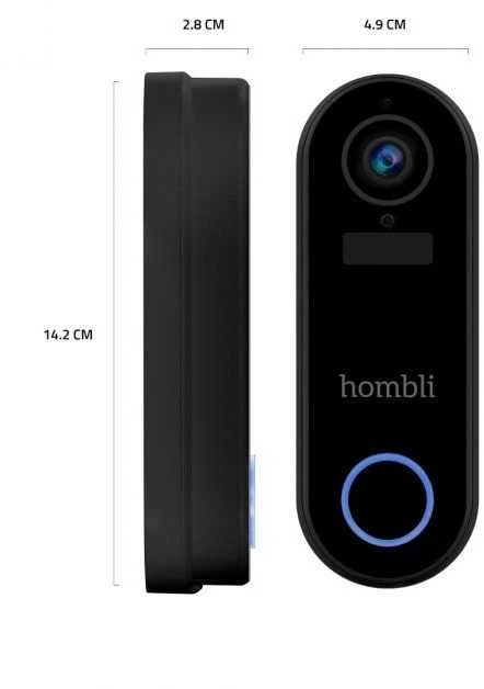 „Hombli“ – išmaniųjų durų skambučių reklaminis rinkinys (2 durų skambutis + 2 varpeliai), juodas