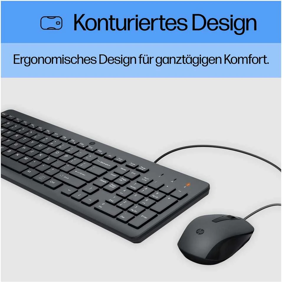 HP 150 USB su laidu Pelė Klaviatūra Combo - Juodas - US ENG