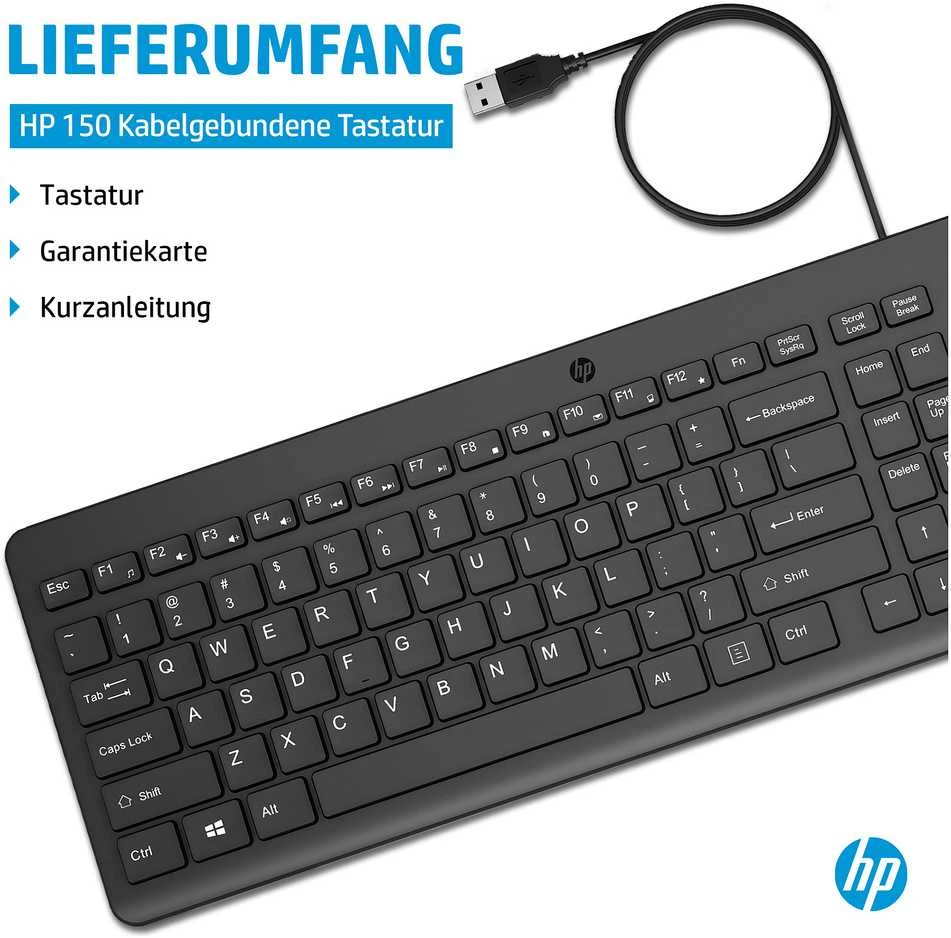 Hewlett Packard (HP) Klaviatūra HP 150 (664R5AA#ABD)